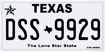 TX license plate DSS9929