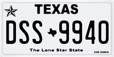 TX license plate DSS9940