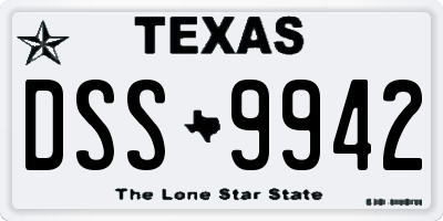 TX license plate DSS9942