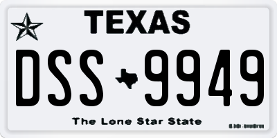 TX license plate DSS9949