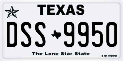 TX license plate DSS9950