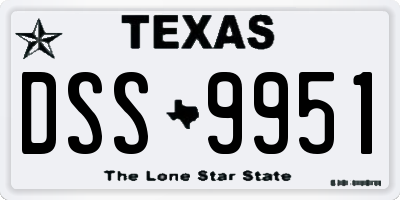 TX license plate DSS9951