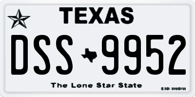 TX license plate DSS9952