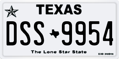 TX license plate DSS9954