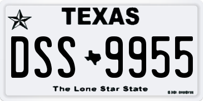 TX license plate DSS9955