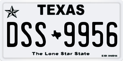 TX license plate DSS9956