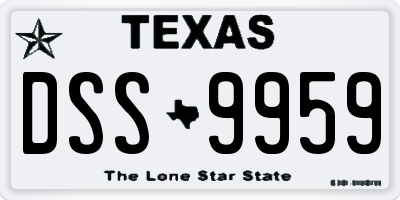 TX license plate DSS9959