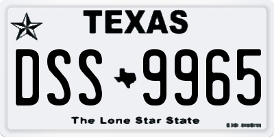 TX license plate DSS9965