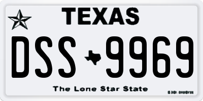 TX license plate DSS9969