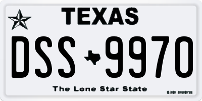 TX license plate DSS9970