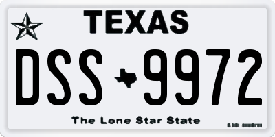 TX license plate DSS9972