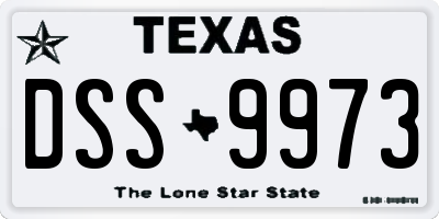 TX license plate DSS9973