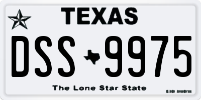 TX license plate DSS9975