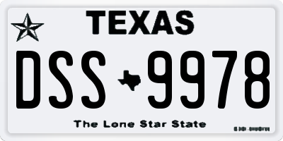 TX license plate DSS9978