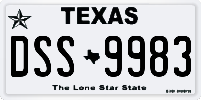 TX license plate DSS9983