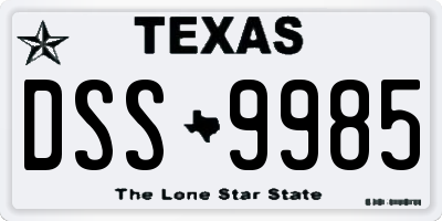 TX license plate DSS9985