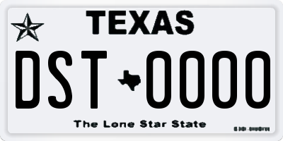 TX license plate DST0000