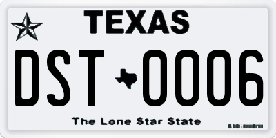 TX license plate DST0006