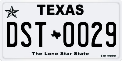 TX license plate DST0029