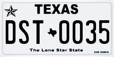 TX license plate DST0035