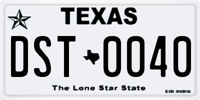 TX license plate DST0040