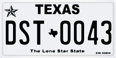 TX license plate DST0043