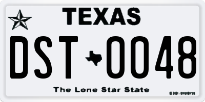 TX license plate DST0048