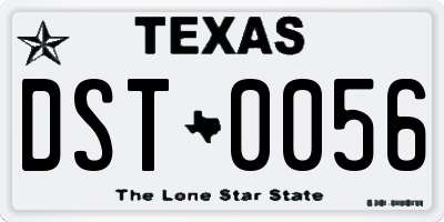 TX license plate DST0056