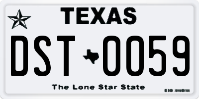 TX license plate DST0059