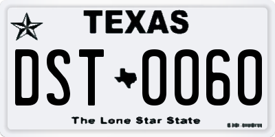 TX license plate DST0060