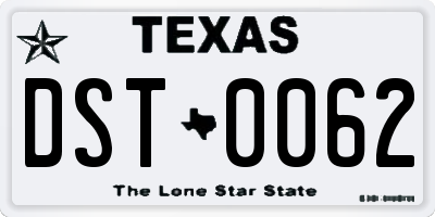 TX license plate DST0062