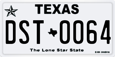 TX license plate DST0064