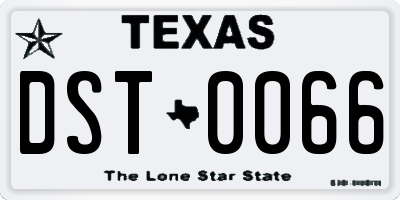 TX license plate DST0066