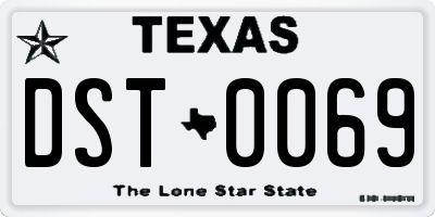 TX license plate DST0069
