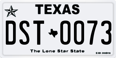 TX license plate DST0073