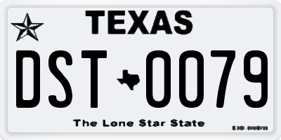 TX license plate DST0079