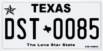 TX license plate DST0085