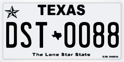 TX license plate DST0088