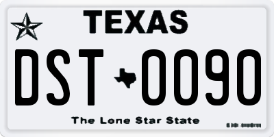 TX license plate DST0090