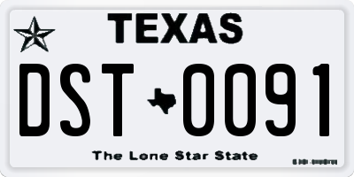 TX license plate DST0091