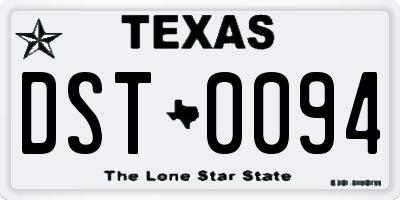 TX license plate DST0094