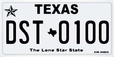 TX license plate DST0100