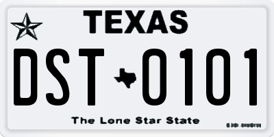 TX license plate DST0101