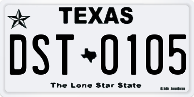 TX license plate DST0105