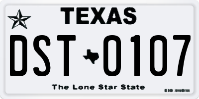 TX license plate DST0107
