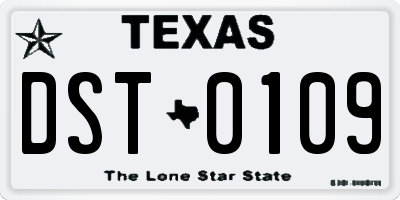 TX license plate DST0109