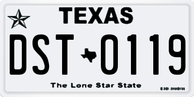 TX license plate DST0119