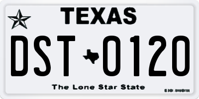 TX license plate DST0120
