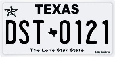 TX license plate DST0121