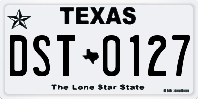 TX license plate DST0127